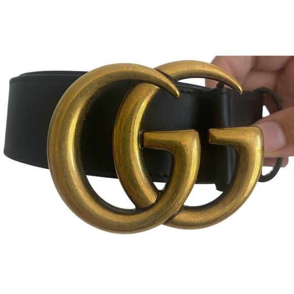 Gucci GG Marmont 2015 Re-Edition Wide Belt in Black Leather - Picture 6 of 13
